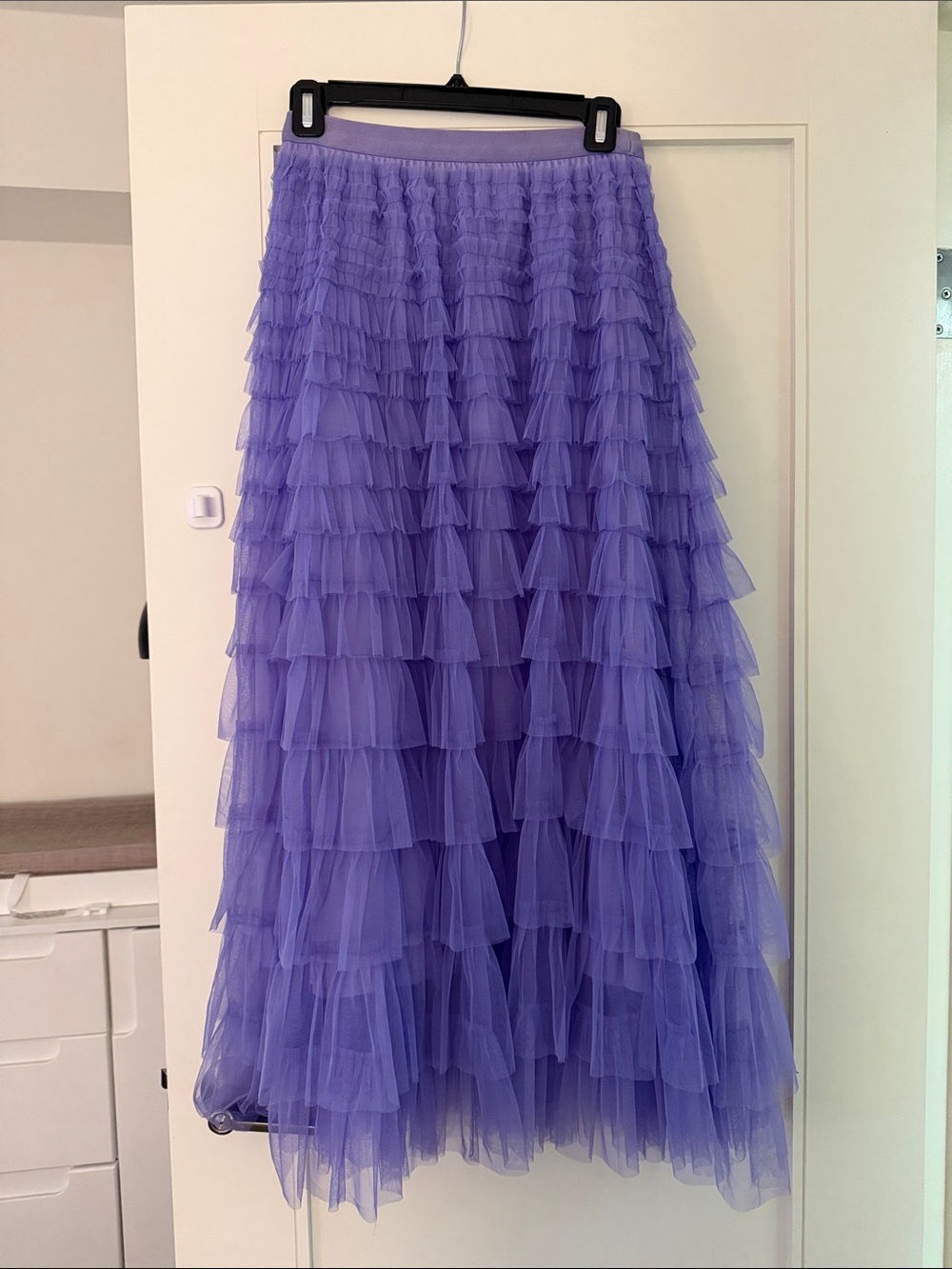 Lavender Tiered Tulle Maxi Skirt